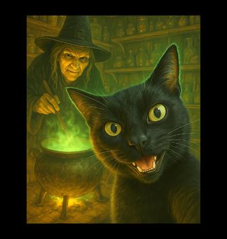 Obrázek 2 produktu Pánská mikina Selfie Černy Kočky a Čarodějnice