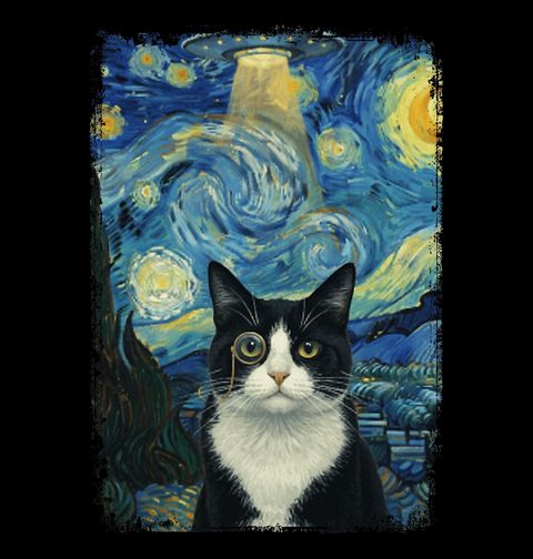 Obrázek produktu Pánská mikina Tuxedo Kočka ve Hvězdné Noci