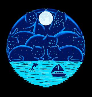Obrázek 2 produktu Pánská mikina Kočičí Noc pod Měsícem