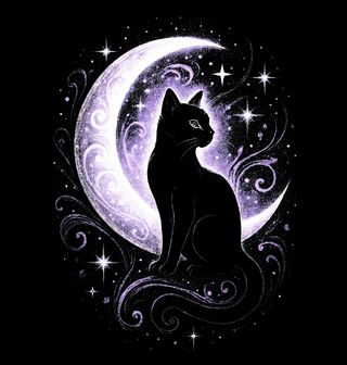 Obrázek 2 produktu Dámské tričko Tajemná Kočka při Měsíci