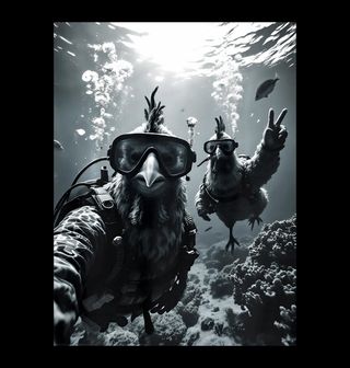 Obrázek 2 produktu Pánská mikina Selfie Slepice Potápěči