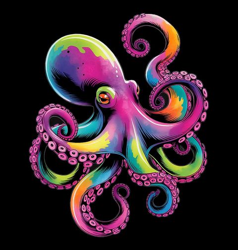 Obrázek produktu Dětské tričko Neonová Chobotnice