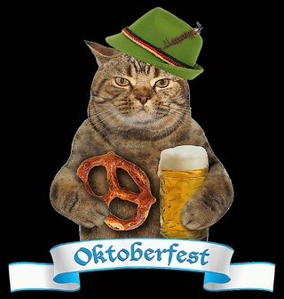 Obrázek 2 produktu Dámské tričko Kočka Slaví Oktoberfest