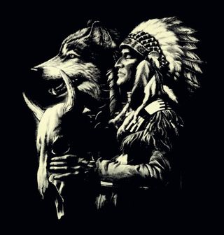 Obrázek 2 produktu Dámské tričko Vlk a Indián