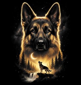 Obrázek 2 produktu Dámské tričko Německý Ovčák a Kouzlo Úplňku