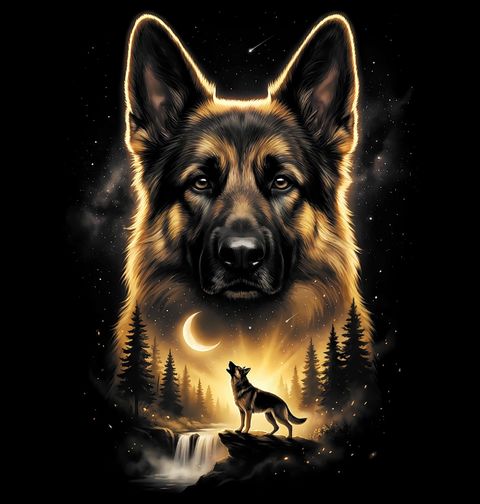 Obrázek produktu Dětské tričko Německý Ovčák a Kouzlo Úplňku