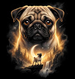 Obrázek 2 produktu Pánská mikina Mops a Kouzlo Úplňku