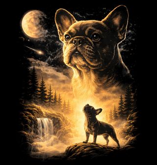 Obrázek 2 produktu Pánské tričko Francouzský Buldoček a Kouzlo Úplňku