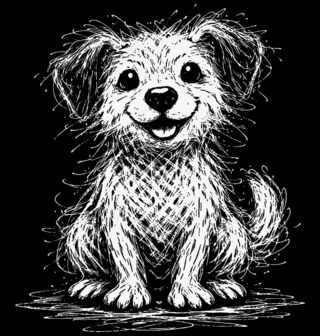 Obrázek 2 produktu Pánské tričko Veselý Štěněčí Úsměv Skica