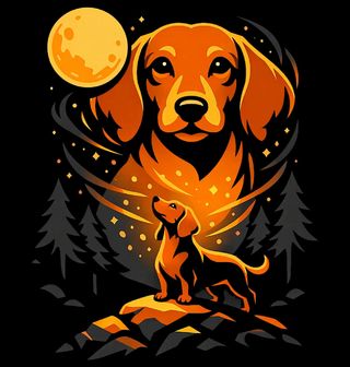 Obrázek 2 produktu Dětské tričko Kreslený Jezevčík při Úplňku