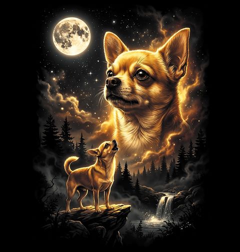 Obrázek produktu Dámské tričko Čivava a Kouzlo Úplňku