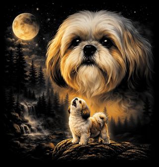 Obrázek 2 produktu Pánské tričko Shih-tzu a Kouzlo Úplňku