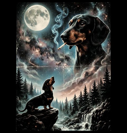 Obrázek produktu Dámské tričko Jezevčík a Kouzlo Úplňku