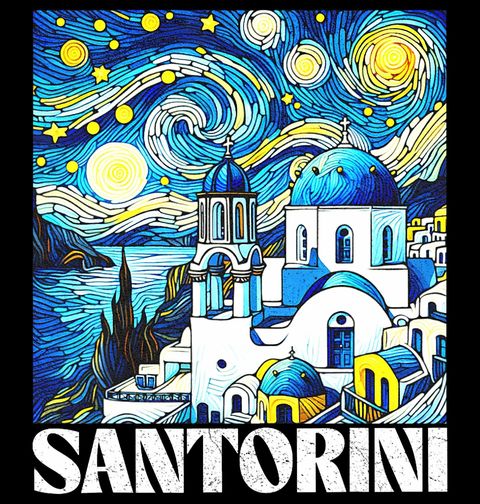 Obrázek produktu Pánské tričko Santorini v Hvězdné Noci