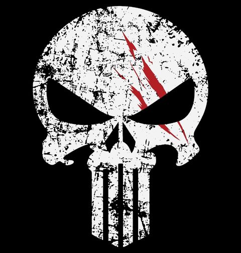 Obrázek produktu Pánské tričko Punisher Warrior Drsná Lebka s Jizvou