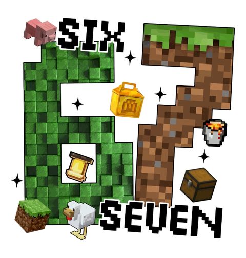 Obrázek produktu Dětské tričko Pixelový Brainrot Six Seven