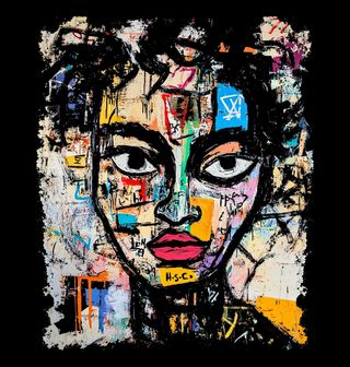 Obrázek 2 produktu Pánská mikina Abstraktní Barevná Tvář Graffiti