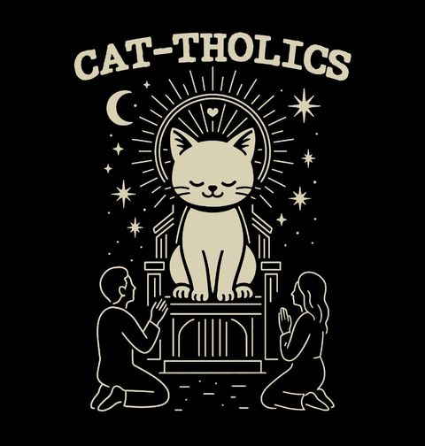 Obrázek produktu Dámské tričko Kočičí Víra Katolíci Cat-tholics