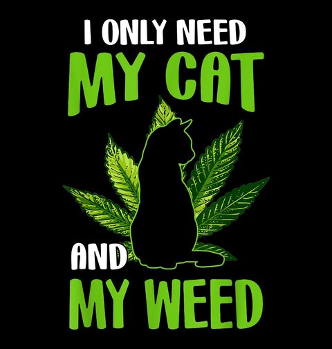 Obrázek produktu Pánské tričko Kočka a Marihuana