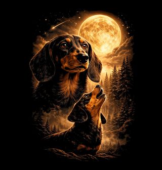 Obrázek 2 produktu Pánské tričko Jezevčík při Úplňku