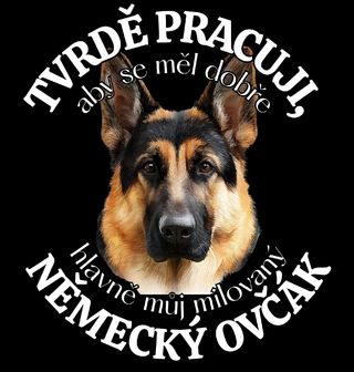 Obrázek 2 produktu Dětské tričko Tvrdě pracuji, aby se měl dobře můj Německý ovčák
