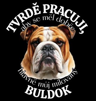 Obrázek 1 produktu Pánské tričko Tvrdě pracuji, aby se měl dobře můj Buldok