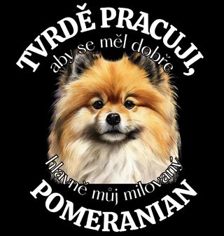 Obrázek 2 produktu Dámské tričko Tvrdě pracuji, aby se měl dobře můj Pomeranian