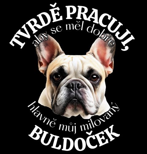 Obrázek produktu Dámské tričko Tvrdě pracuji, aby se měl dobře můj Buldoček