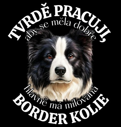 Obrázek produktu Dětské tričko Tvrdě pracuji, aby se měl dobře má Border kolie