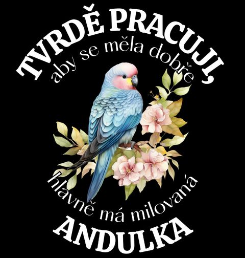 Obrázek produktu Pánské tričko Tvrdě pracuji, aby se měla dobře má Andulka