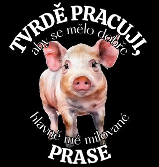 Obrázek 2 produktu Pánská mikina Tvrdě pracuji, aby se mělo dobře mé Prase