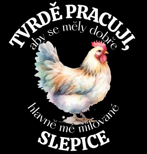 Obrázek produktu Pánská mikina Tvrdě pracuji, aby se měly dobře mé Slepice