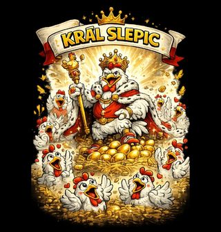 Obrázek 2 produktu Pánské tričko Kohout na Trůnu Král slepic
