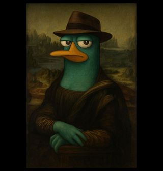 Obrázek 2 produktu Pánská mikina Ptakopysk Perry jako Mona Lisa