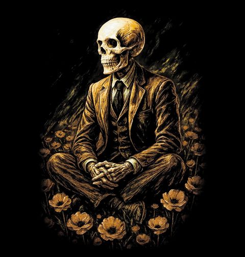 Obrázek produktu Pánské tričko Kostlivec v Květinovém Poli