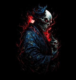 Obrázek 2 produktu Pánská mikina Kostlivec s Lebkou v Rudém Ohni