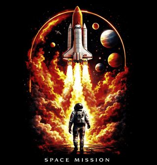 Obrázek 2 produktu Dámské tričko Start Rakety Vesmírná mise Space Mission