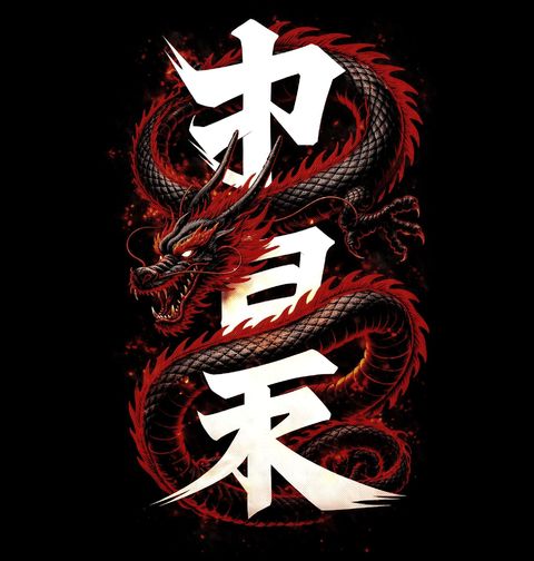 Obrázek produktu Dámské tričko Japonský Ohnivý drak