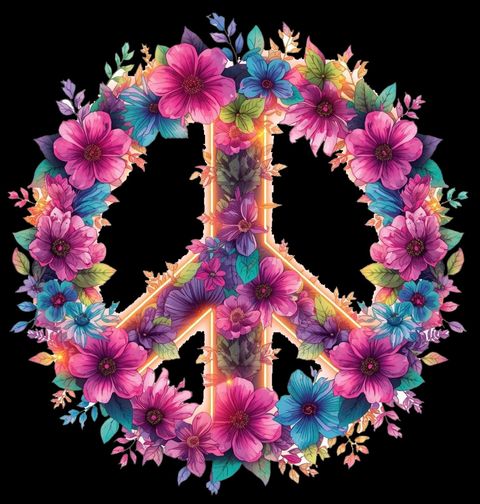 Obrázek produktu Pánská mikina Symbol Míru z Květin