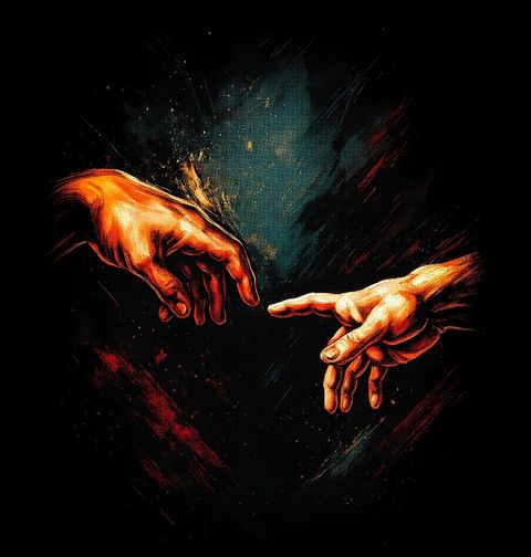 Obrázek produktu Pánská mikina Dotek Boha a Adama