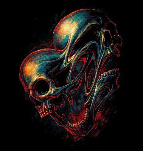 Obrázek produktu Pánské tričko Tající Lebky Šílenství