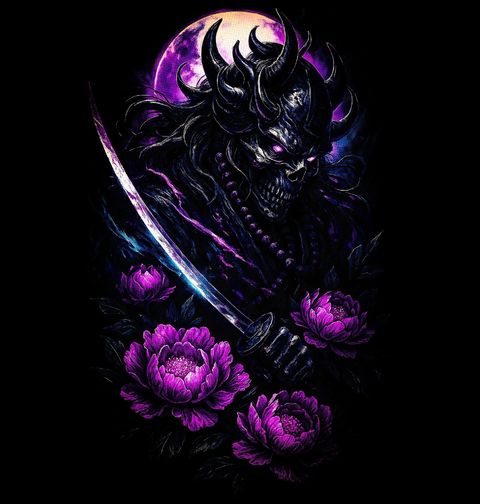 Obrázek produktu Dámské tričko Samuraj Pod Fialovým Měsícem