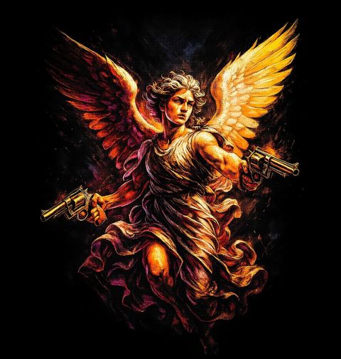 Obrázek produktu Pánské tričko Archanděl Michael s Revolvery