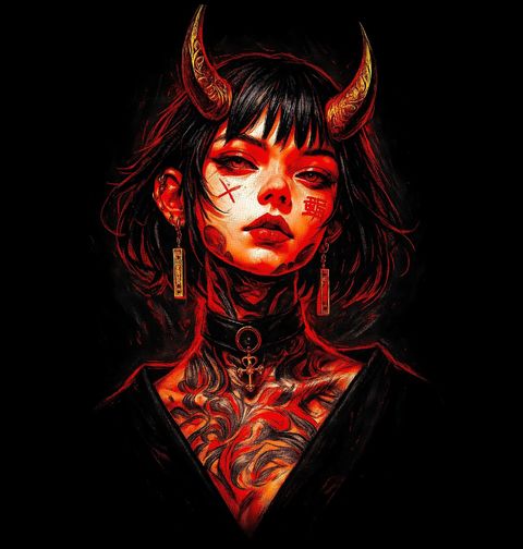 Obrázek produktu Pánská mikina Potetovaná Ďáblice z Tokia