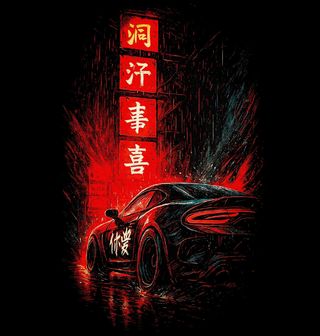 Obrázek 2 produktu Pánské tričko Noční Drift v Dešti