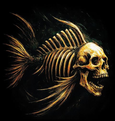 Obrázek produktu Dětské tričko Kostra Ryby s Lebkou