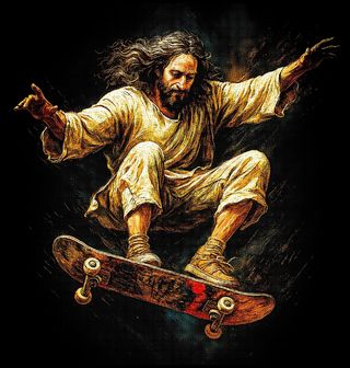 Obrázek 2 produktu Pánská mikina Ježíš Kristus na Skateboardu