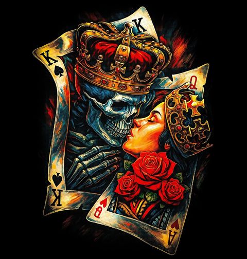 Obrázek produktu Pánské tričko Dáma Srdcová a Pikový Král