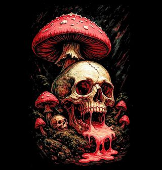 Obrázek 2 produktu Pánská mikina Otrávená Lebka v Lese Muchomůrek