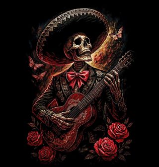 Obrázek 2 produktu Pánské tričko Mexický Kostlivec se Sombrerem